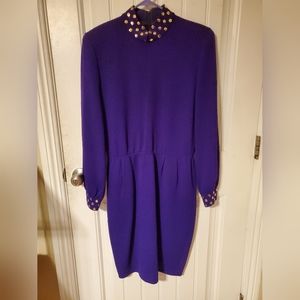 Saint John Vintage Purple Knit Dress